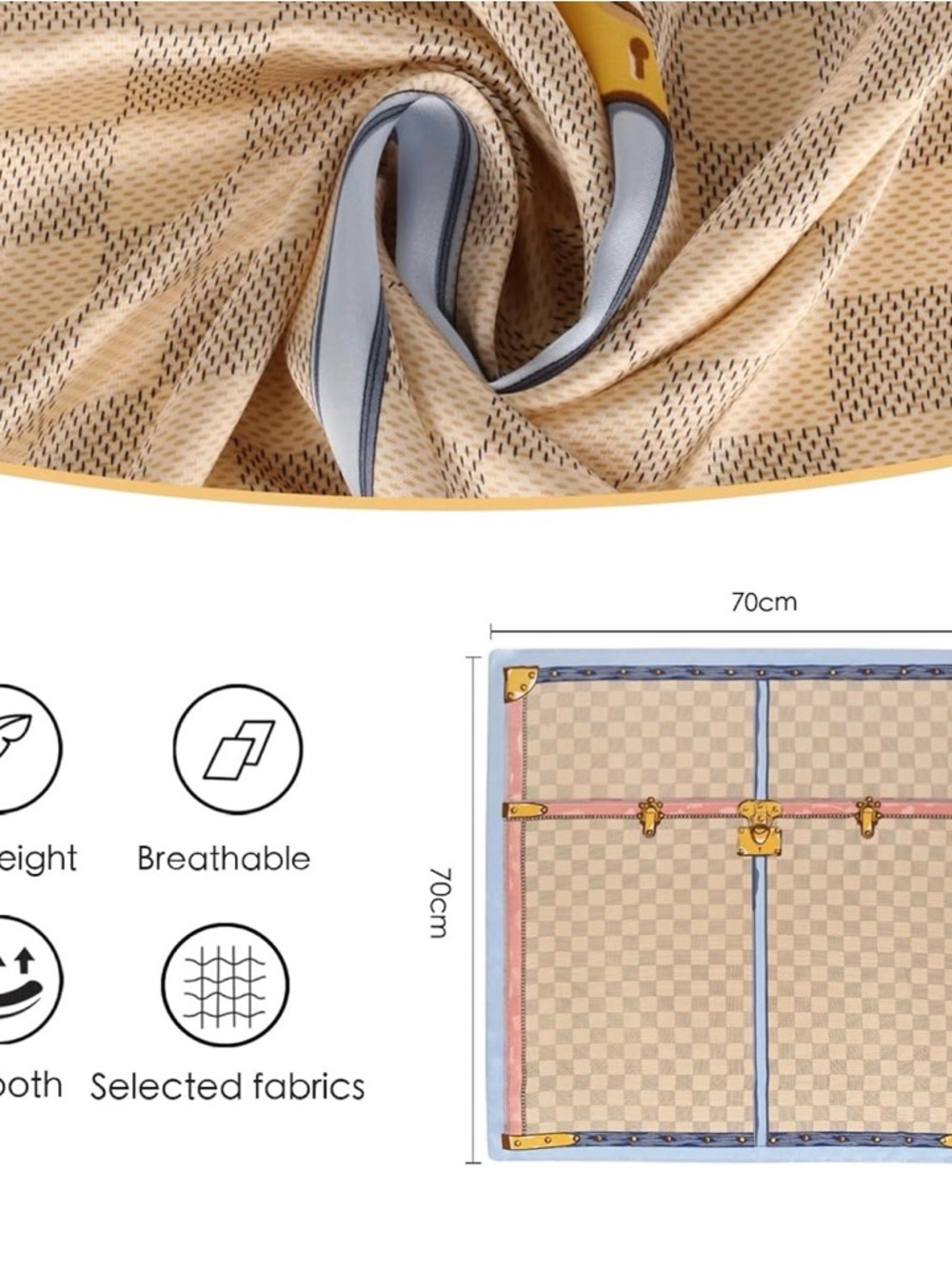 Silk Satin Head Scarf for Women Hair Bandana Hair Scarf Wrap Neck Scarf - Picture 6 of 6